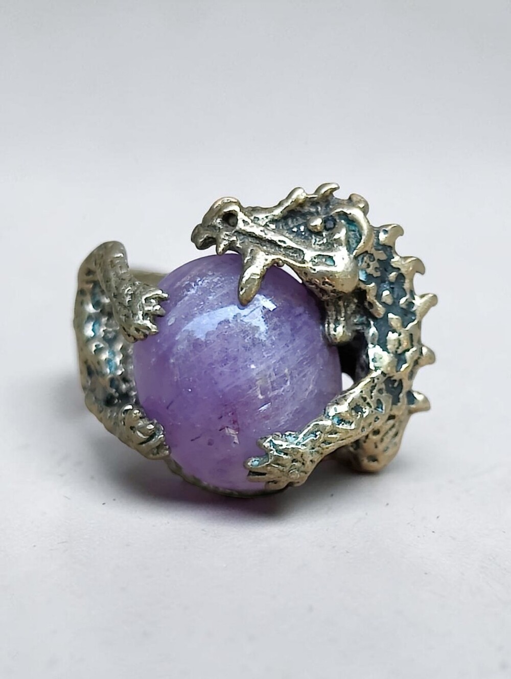 Vintage Amethyst Dragon Ring